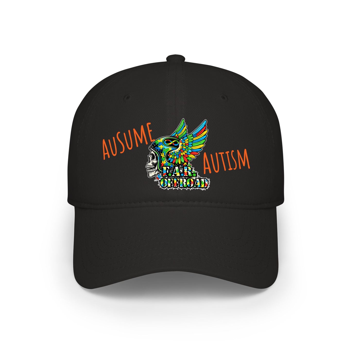 Autism Awareness Low Profile Baseball Cap - Colorful Puzzle Wing Design