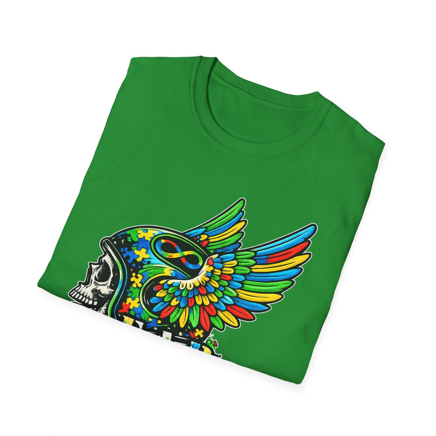 Skull Wing Helmet 'Autism Awareness' Graphic T-Shirt