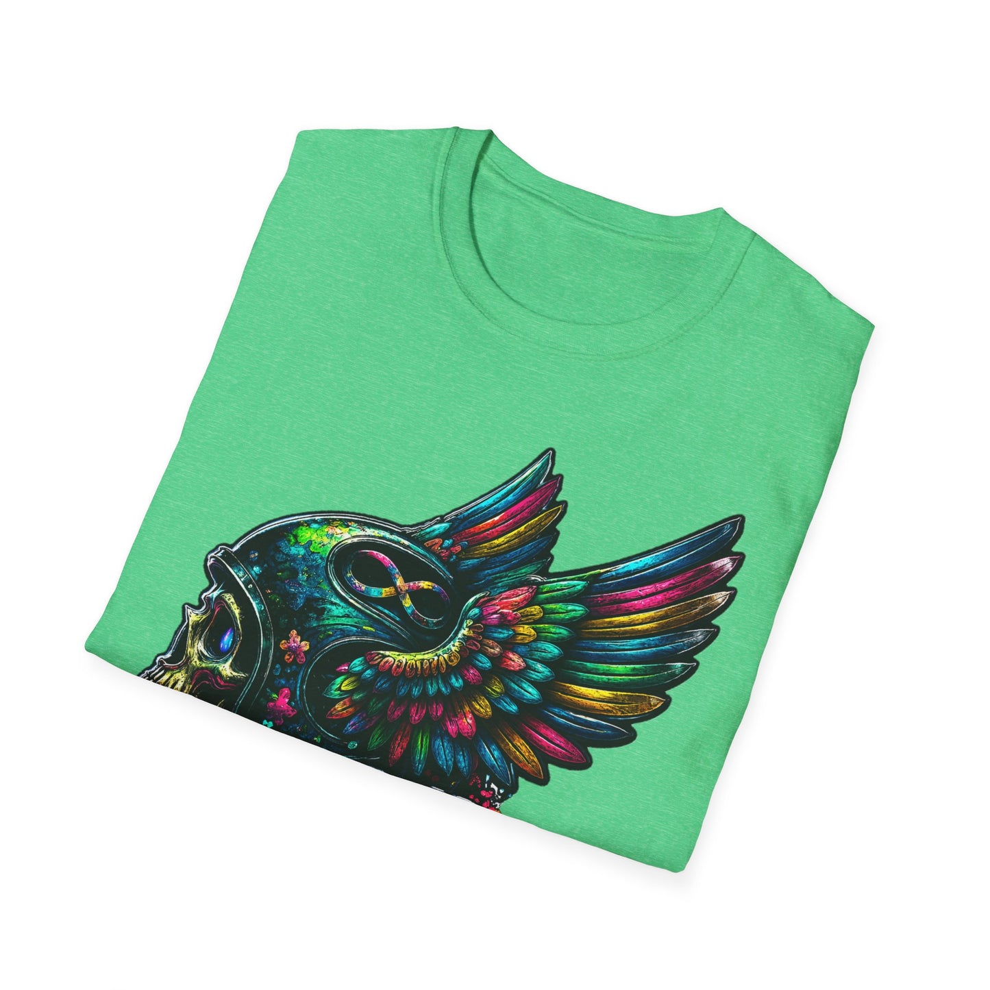 Far Offroad Skull Tee — Colorful Winged Skull Graphic T-Shirt