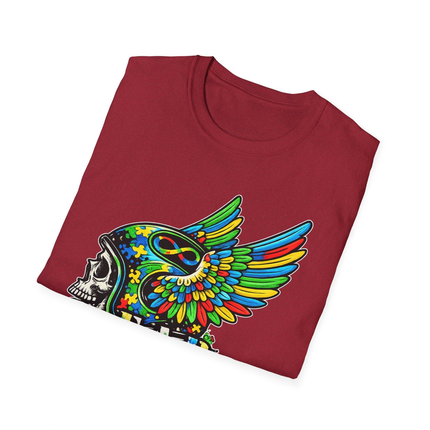 Skull Wing Helmet 'Autism Awareness' Graphic T-Shirt