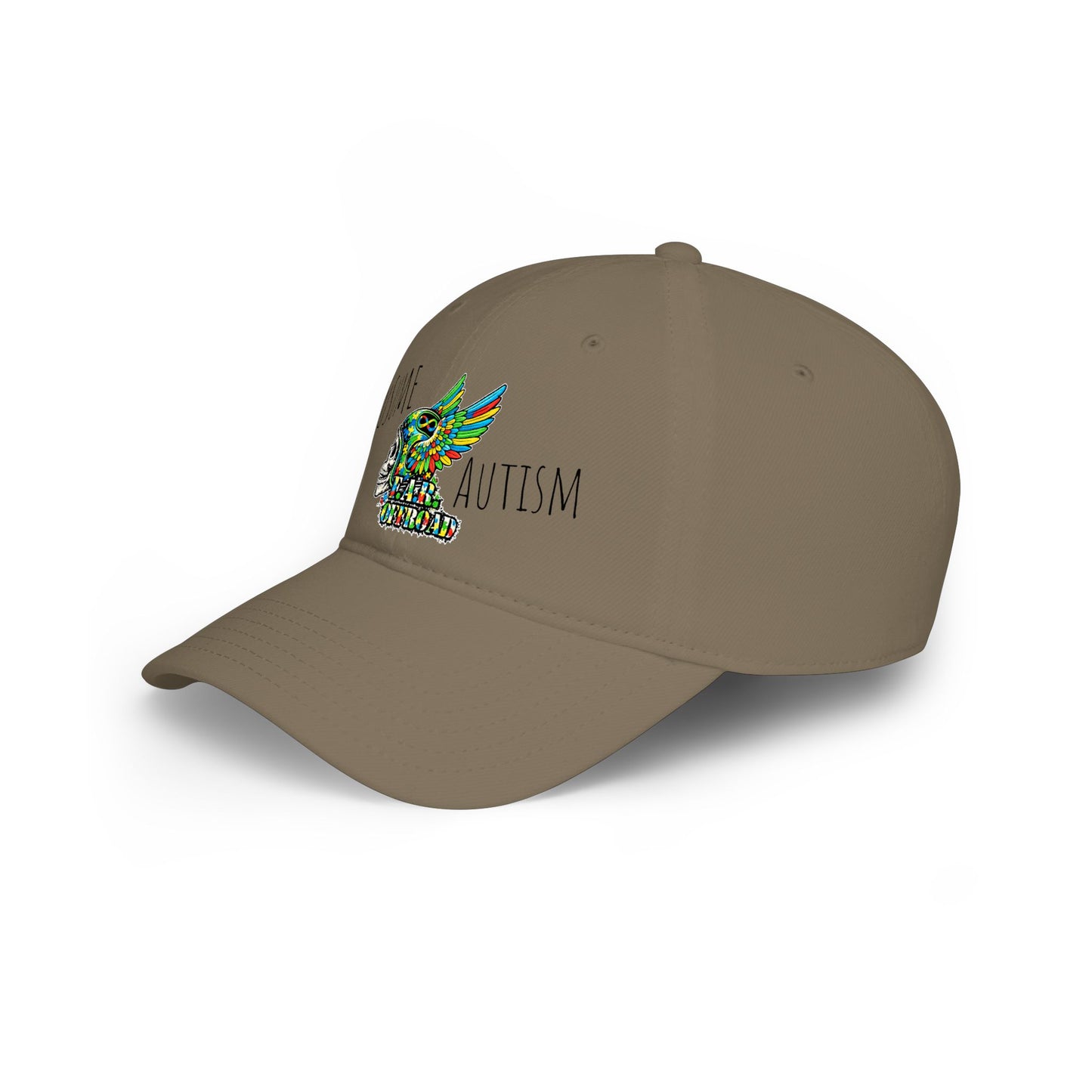 Autism Awareness Low Profile Baseball Cap - Colorful Puzzle Wing Design
