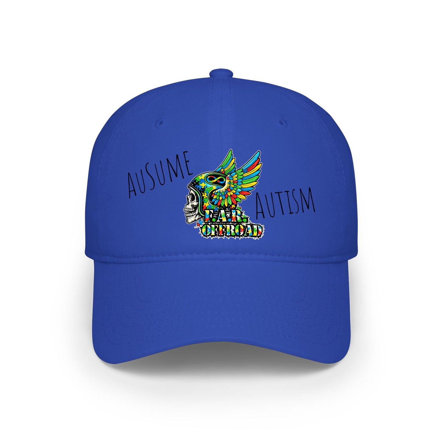 Autism Awareness Low Profile Baseball Cap - Colorful Puzzle Wing Design