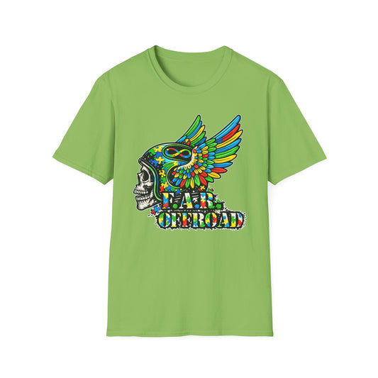 Skull Wing Helmet 'Autism Awareness' Graphic T-Shirt