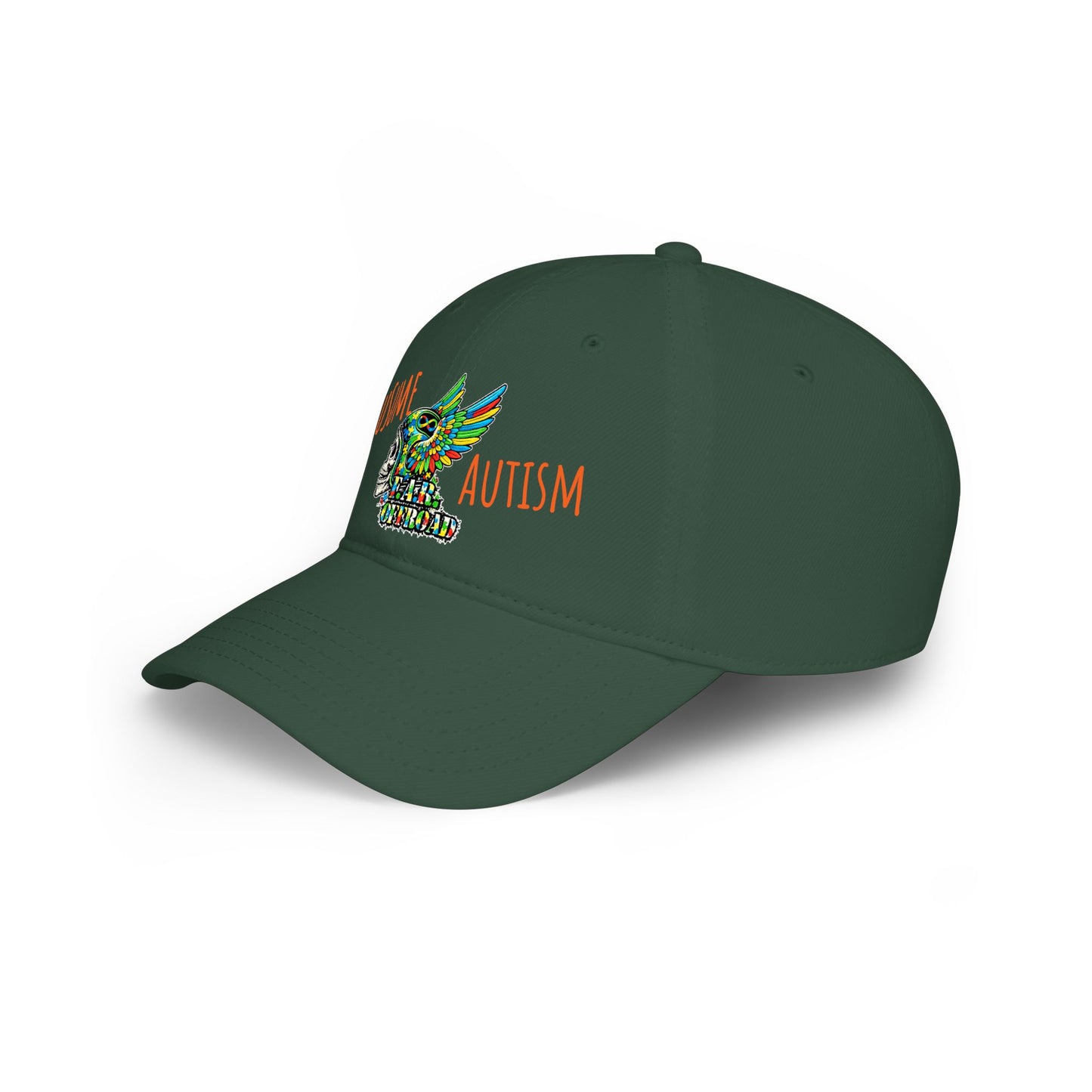 Autism Awareness Low Profile Baseball Cap - Colorful Puzzle Wing Design