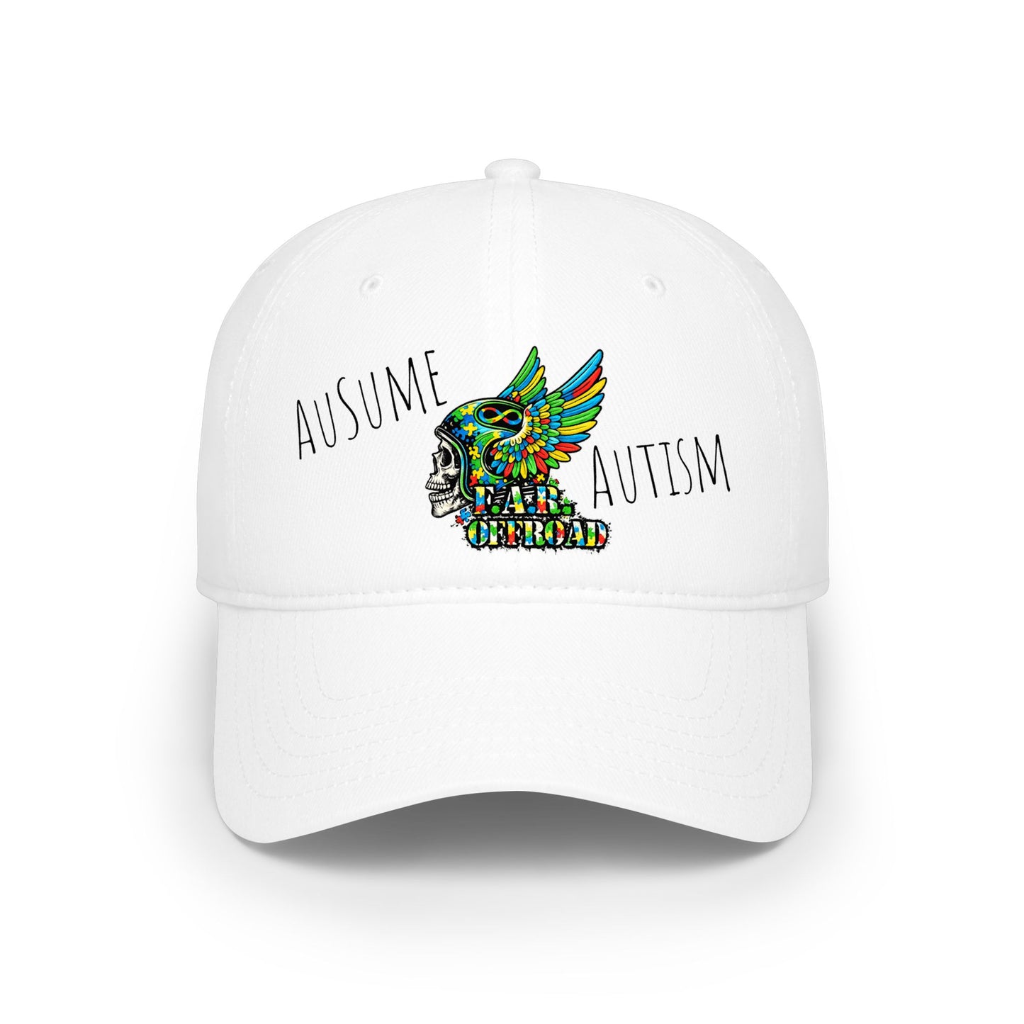 Autism Awareness Low Profile Baseball Cap - Colorful Puzzle Wing Design