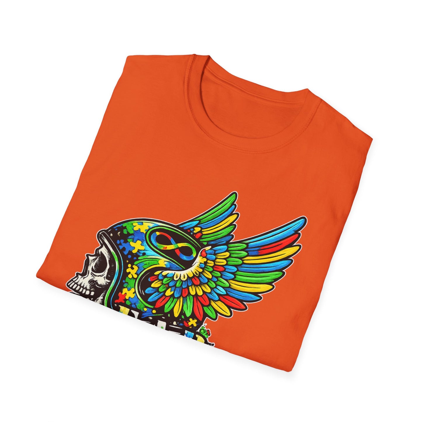 Skull Wing Helmet 'Autism Awareness' Graphic T-Shirt
