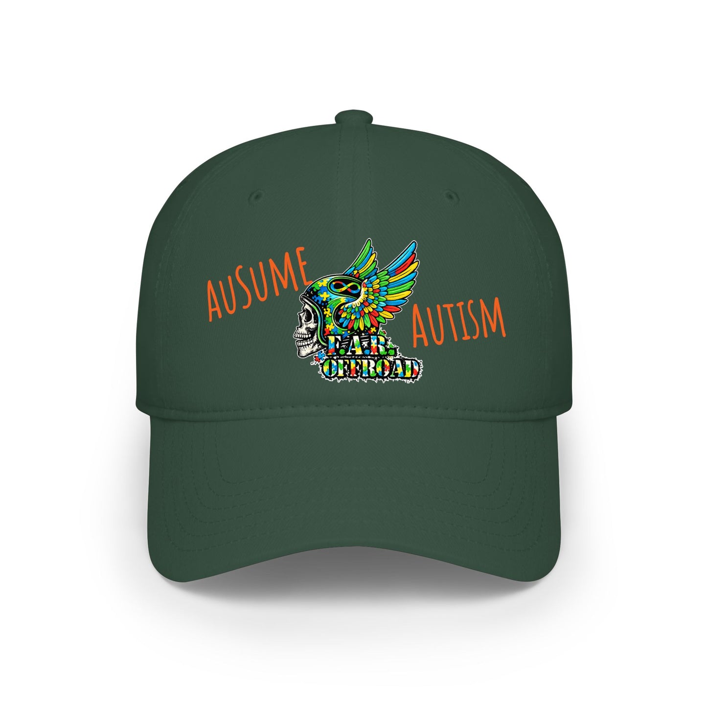 Autism Awareness Low Profile Baseball Cap - Colorful Puzzle Wing Design