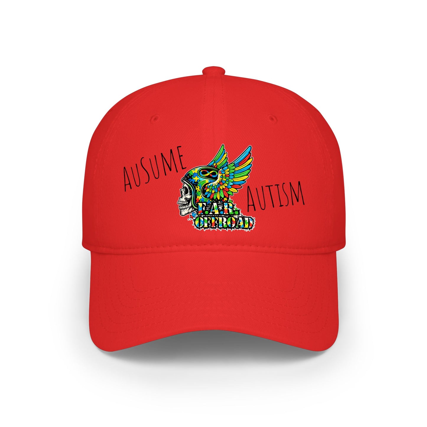 Autism Awareness Low Profile Baseball Cap - Colorful Puzzle Wing Design