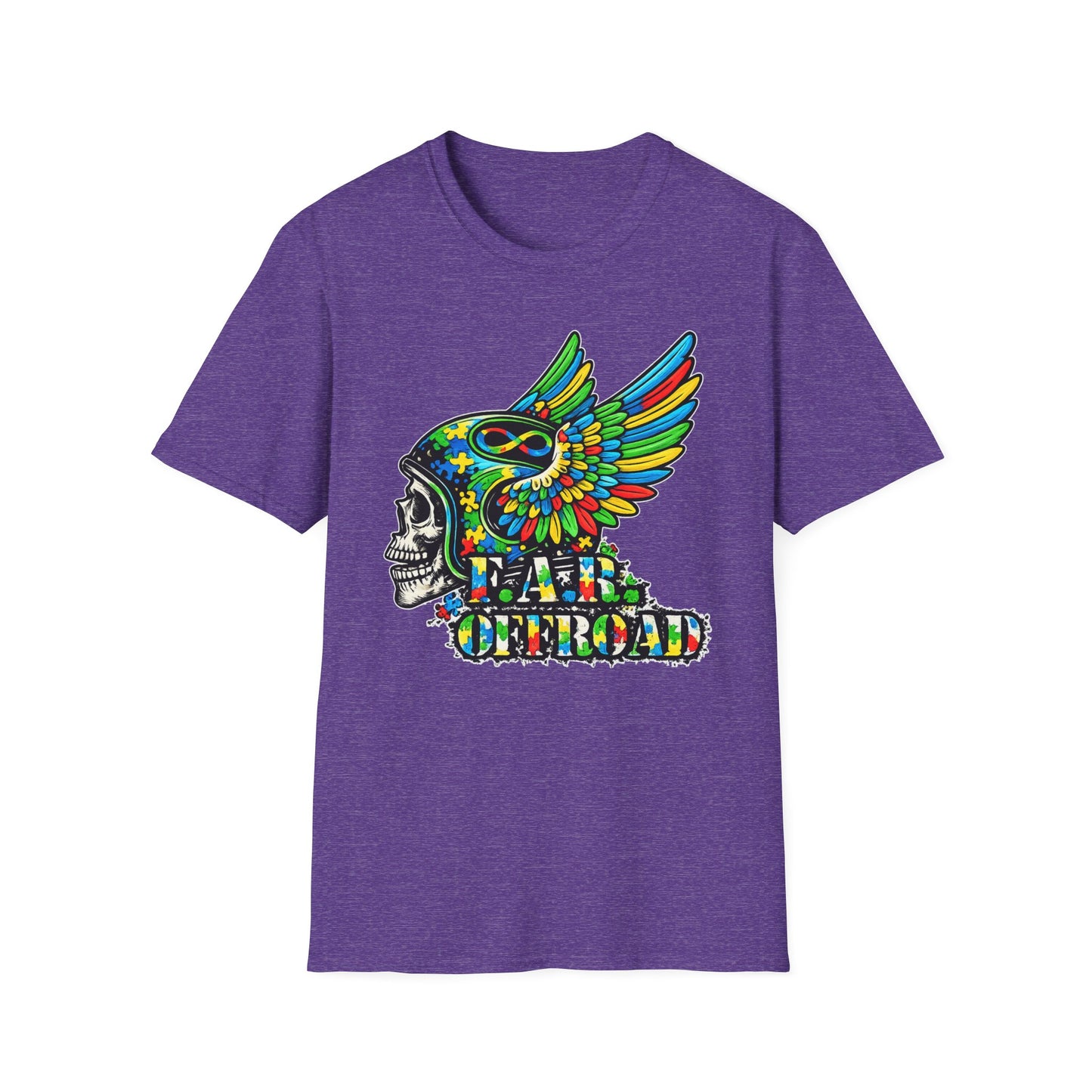 Skull Wing Helmet 'Autism Awareness' Graphic T-Shirt