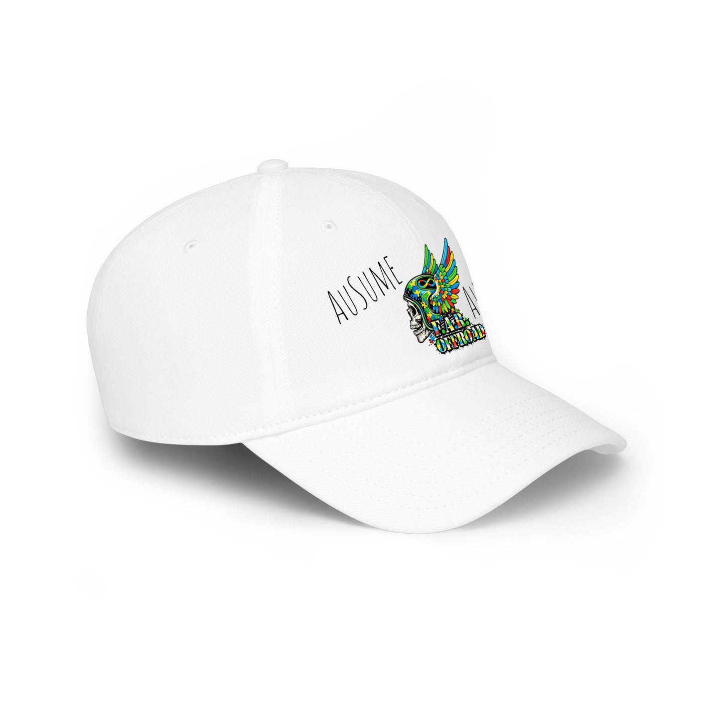 Autism Awareness Low Profile Baseball Cap - Colorful Puzzle Wing Design