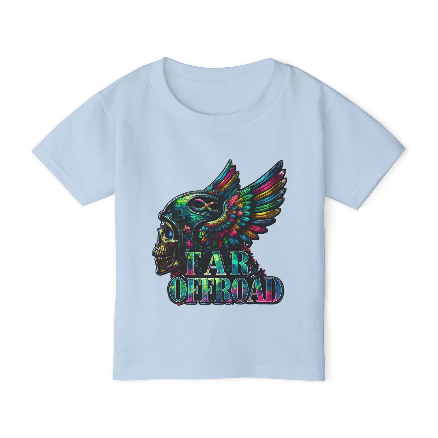 Toddler T‑Shirt — Colorful Winged Skull "Tar Offroad" Graphic