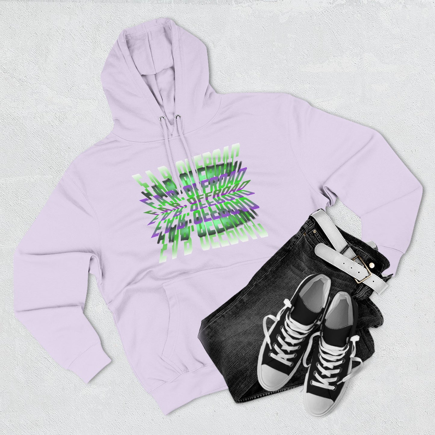 Three-Panel Fleece Hoodie — Automotive Custom Shop Graphic Hoodie (Custom: Cages Bumpers Kickers...)
