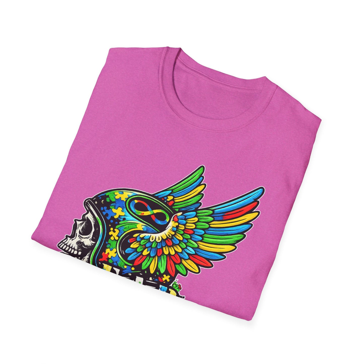 Skull Wing Helmet 'Autism Awareness' Graphic T-Shirt