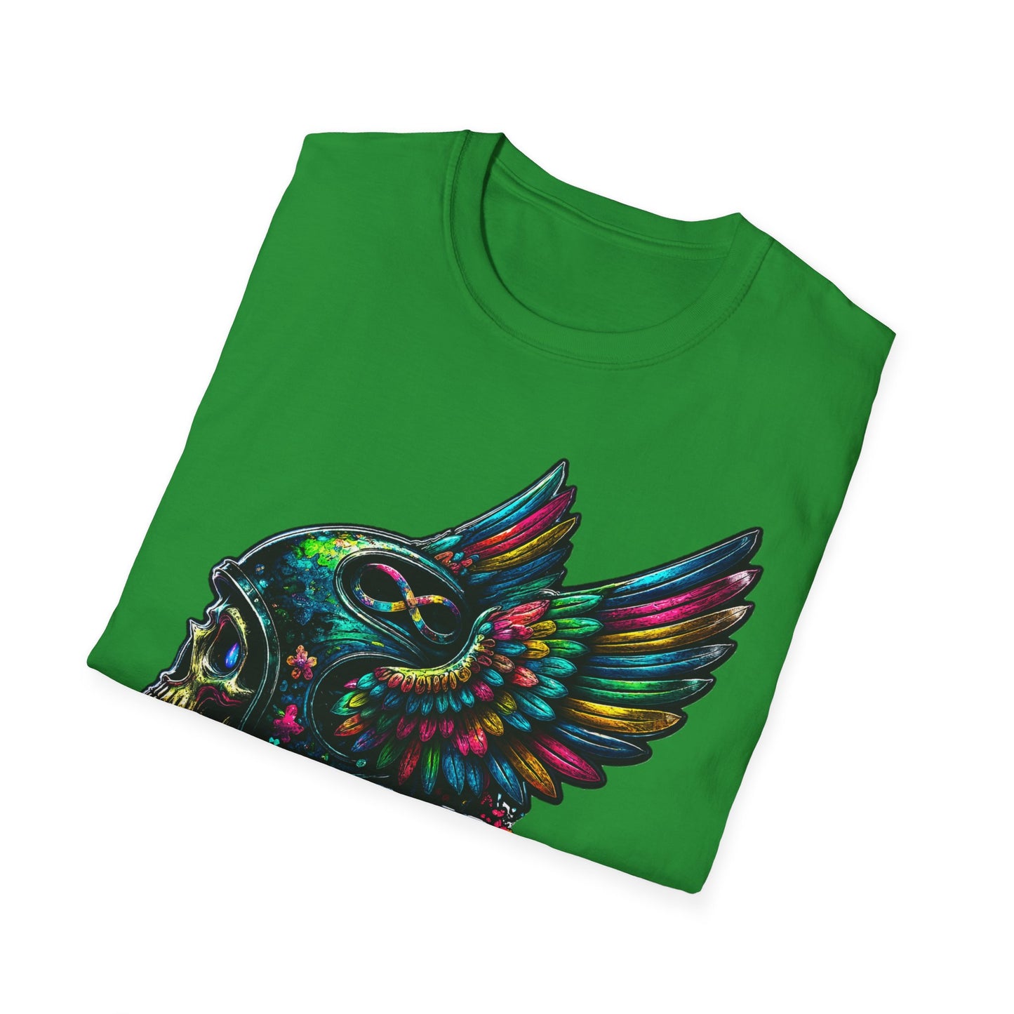 Far Offroad Skull Tee — Colorful Winged Skull Graphic T-Shirt