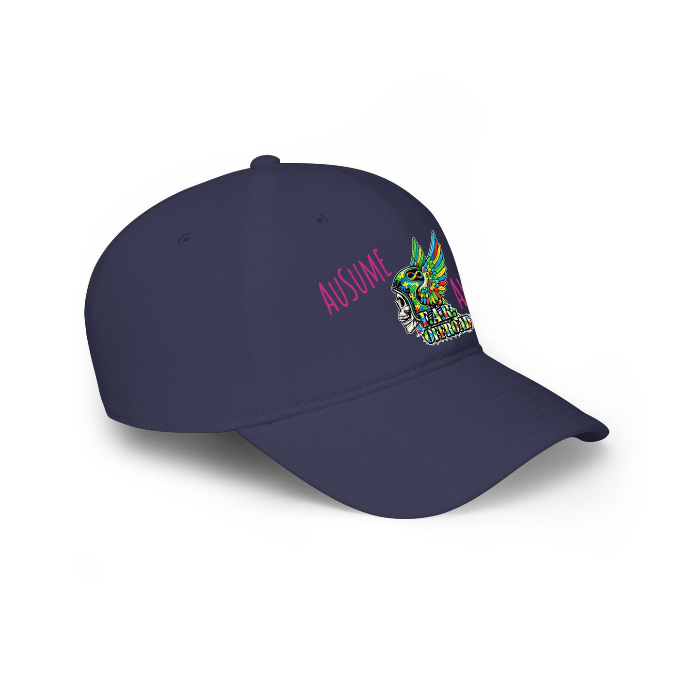 Autism Awareness Low Profile Baseball Cap - Colorful Puzzle Wing Design