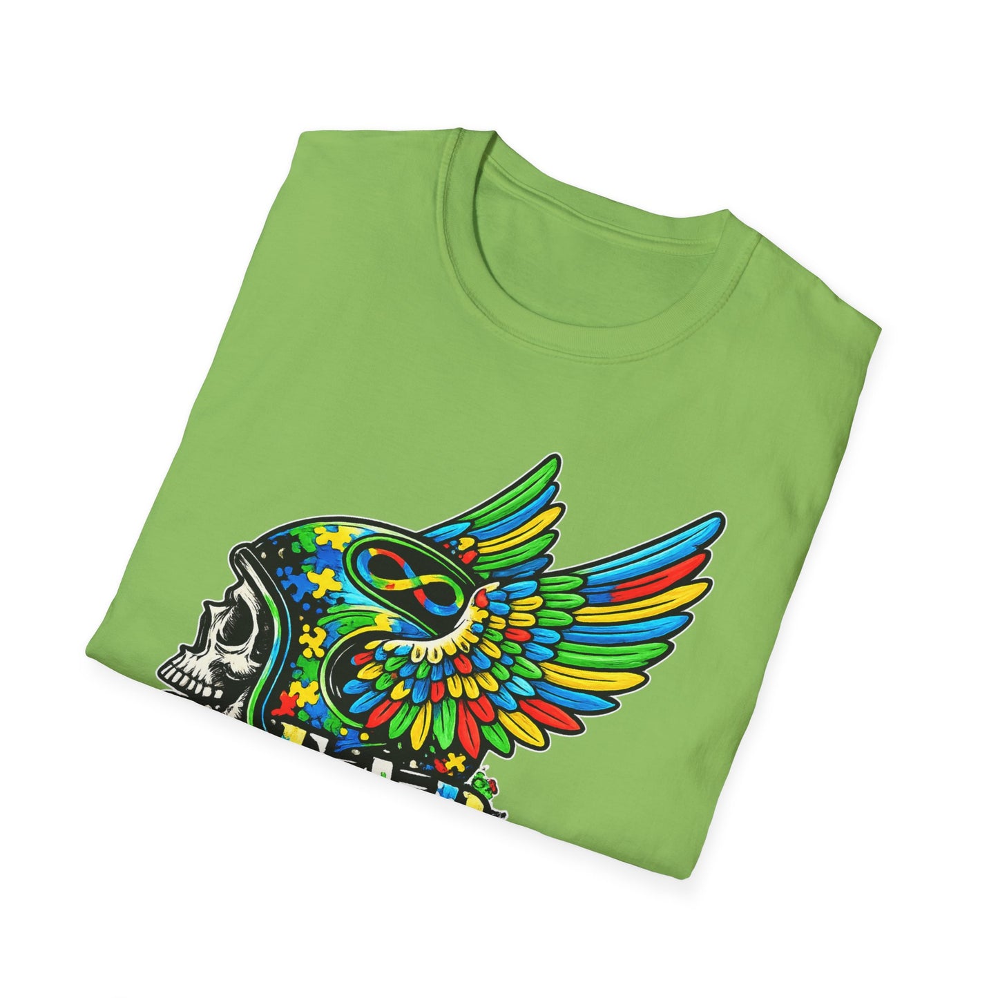 Skull Wing Helmet 'Autism Awareness' Graphic T-Shirt
