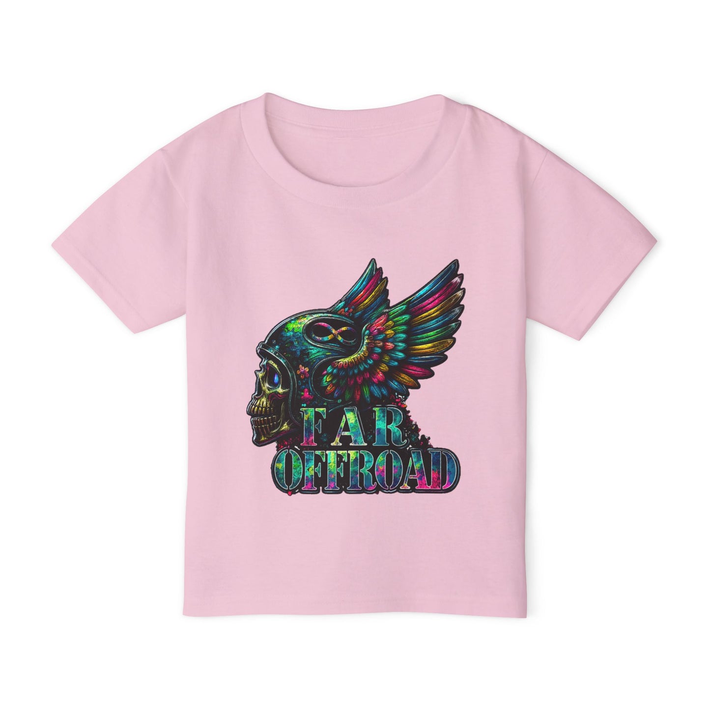 Toddler T‑Shirt — Colorful Winged Skull "Tar Offroad" Graphic