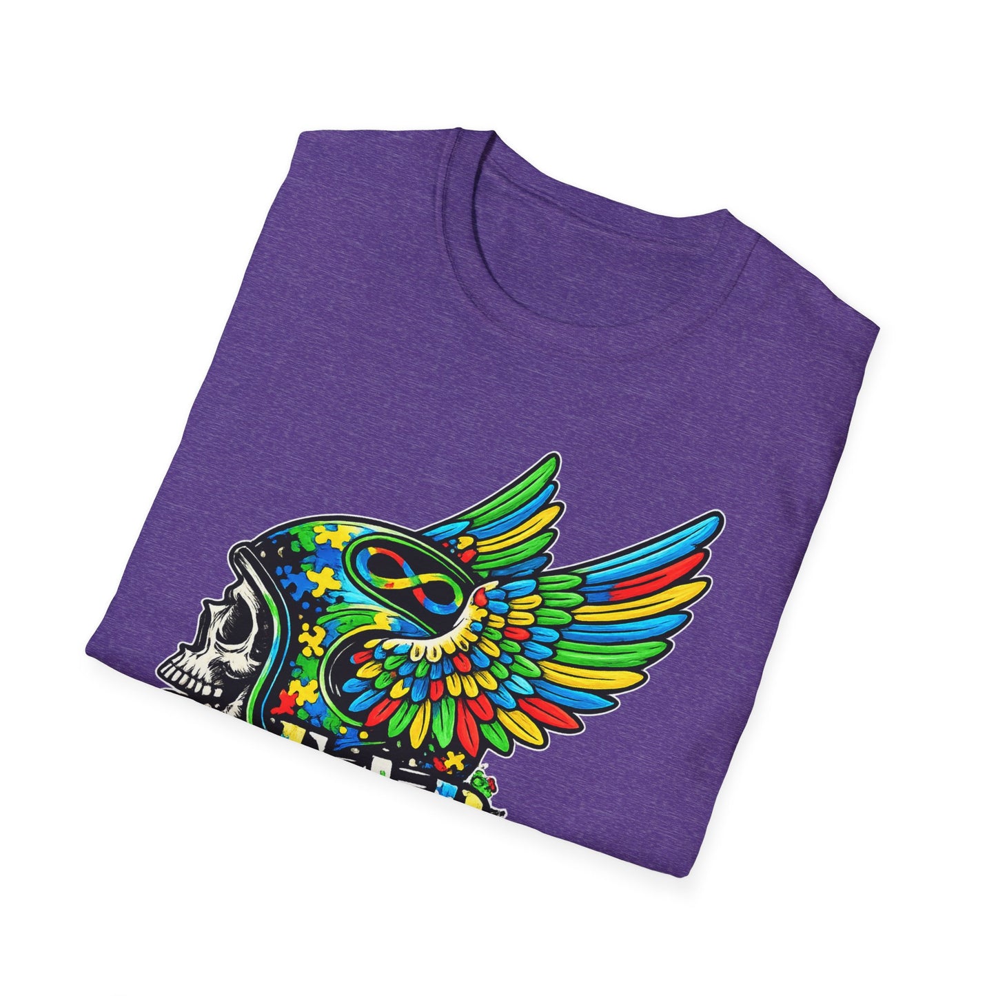 Skull Wing Helmet 'Autism Awareness' Graphic T-Shirt