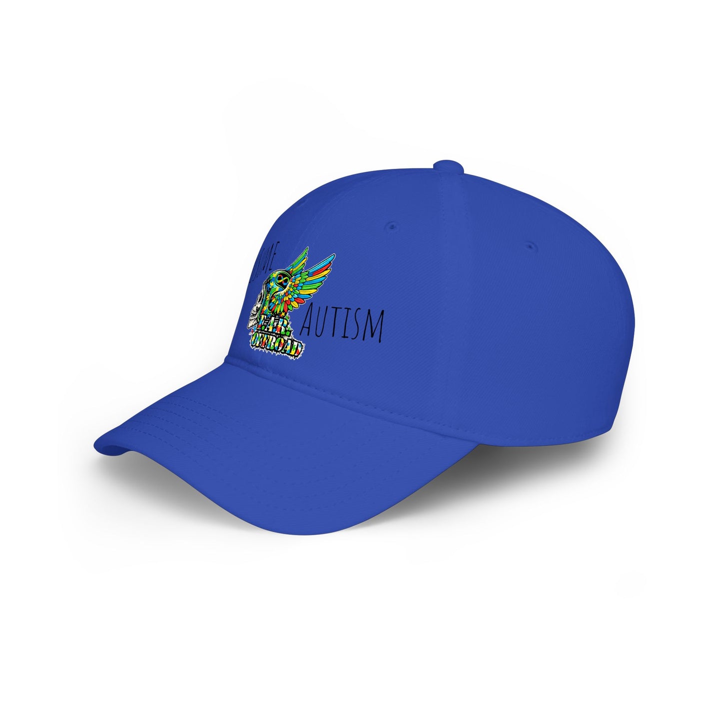 Autism Awareness Low Profile Baseball Cap - Colorful Puzzle Wing Design