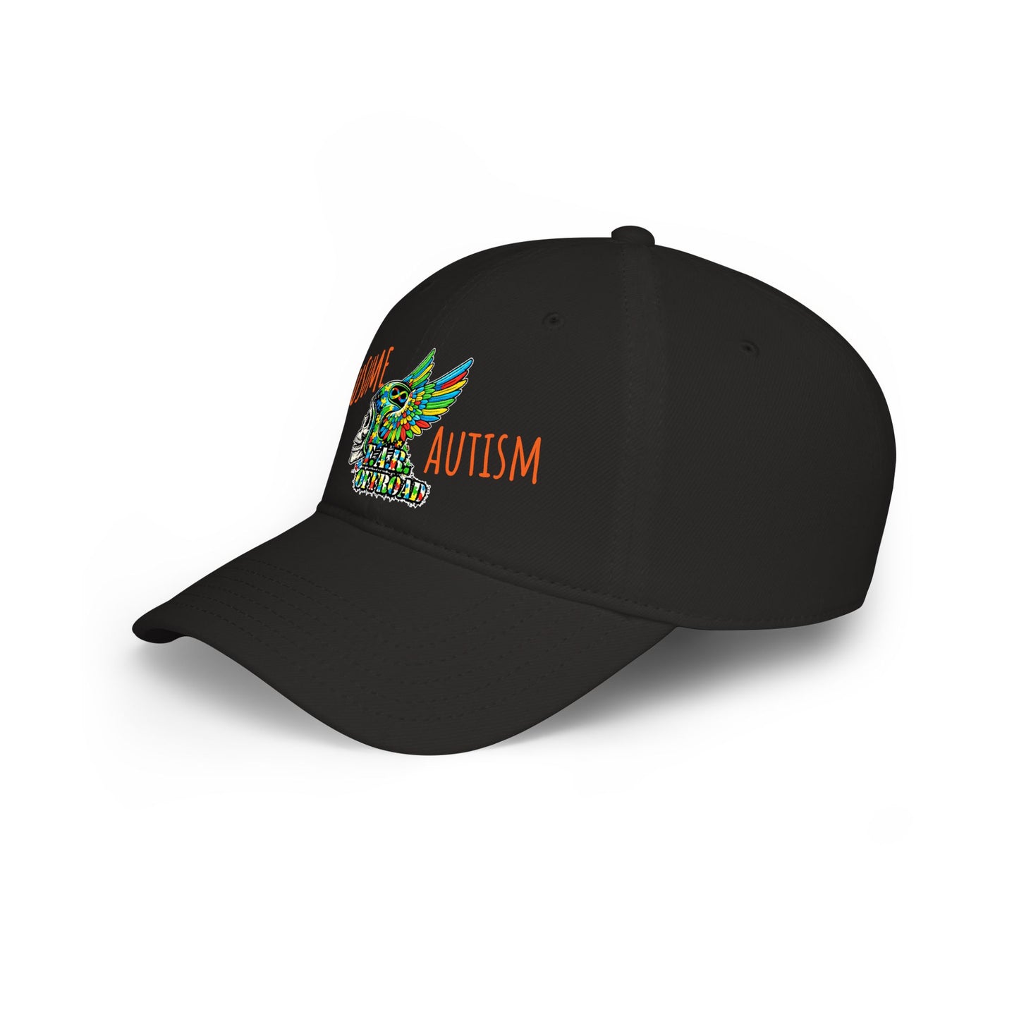 Autism Awareness Low Profile Baseball Cap - Colorful Puzzle Wing Design