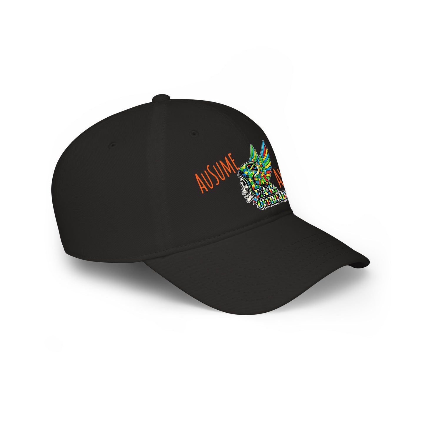 Autism Awareness Low Profile Baseball Cap - Colorful Puzzle Wing Design